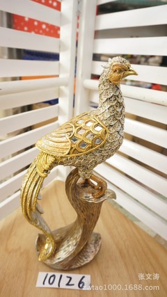 金色鑲珠火雞擺件10126 點亮園藝與家居的藝術品